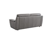 Contemporary casual style loveseat in gray leather by Beverly Hills additional picture 3