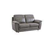 Contemporary casual style loveseat in gray leather by Beverly Hills additional picture 4