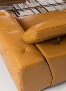 Modern low-profile left-facing sectional in pumpkin leather by Beverly Hills additional picture 3