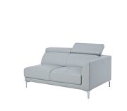 Sleek modern left-facing gray leather sectional by Beverly Hills additional picture 3