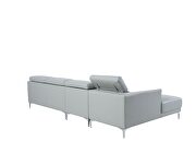 Sleek modern left-facing gray leather sectional by Beverly Hills additional picture 4