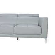 Sleek modern left-facing gray leather sectional by Beverly Hills additional picture 8