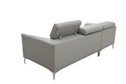Sleek modern left-facing gray leather sectional by Beverly Hills additional picture 10