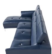 Sleek modern left-facing blue leather sectional by Beverly Hills additional picture 4