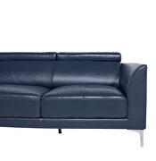 Sleek modern left-facing blue leather sectional by Beverly Hills additional picture 5