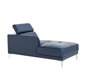 Sleek modern left-facing blue leather sectional by Beverly Hills additional picture 10
