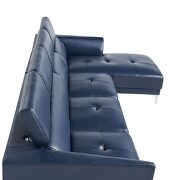 Sleek modern right-facing blue leather sectional by Beverly Hills additional picture 2