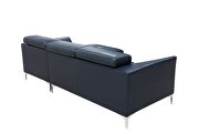Sleek modern right-facing blue leather sectional by Beverly Hills additional picture 12