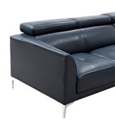Sleek modern right-facing blue leather sectional by Beverly Hills additional picture 13