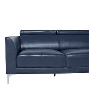 Sleek modern right-facing blue leather sectional by Beverly Hills additional picture 7