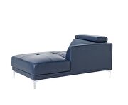 Sleek modern right-facing blue leather sectional by Beverly Hills additional picture 9