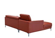 Sleek modern left-facing orange leather sectional by Beverly Hills additional picture 6