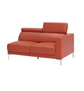 Sleek modern left-facing orange leather sectional by Beverly Hills additional picture 9