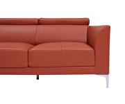 Sleek modern left-facing orange leather sectional by Beverly Hills additional picture 10