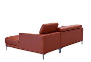 Sleek modern right-facing orange leather sectional by Beverly Hills additional picture 5