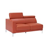 Sleek modern right-facing orange leather sectional by Beverly Hills additional picture 10