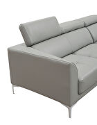 Sleek modern right-facing gray leather sectional couch by Beverly Hills additional picture 11