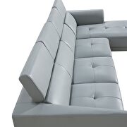 Sleek modern right-facing gray leather sectional by Beverly Hills additional picture 3