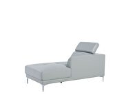 Sleek modern right-facing gray leather sectional by Beverly Hills additional picture 9