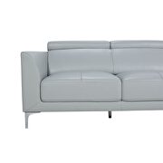 Sleek modern right-facing gray leather sectional by Beverly Hills additional picture 10