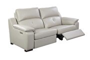 Thick taupe leather oversized recliner sofa w/ 2 recliners by Beverly Hills additional picture 2