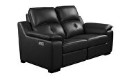 Thick black leather oversized recliner sofa w/ 2 recliners by Beverly Hills additional picture 8