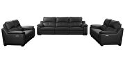 Thick black leather oversized recliner sofa w/ 2 recliners by Beverly Hills additional picture 10