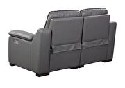Thick gray leather oversized recliner sofa w/ 2 recliners by Beverly Hills additional picture 4