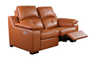Thick orange leather oversized recliner sofa w/ 2 recliners by Beverly Hills additional picture 6