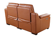 Thick orange leather oversized recliner sofa w/ 2 recliners by Beverly Hills additional picture 7