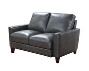 Heritage gray leather / split casual style sofa additional photo 3 of 7