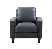 Heritage gray leather / split casual style sofa additional photo 4 of 7
