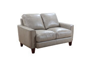 Taupe leather / split casual style sofa additional photo 5 of 7