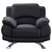 Black modern black leather sofa by Beverly Hills additional picture 2