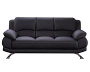 Black modern black leather sofa additional photo 4 of 4