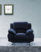 Black modern black leather chair by Beverly Hills additional picture 2