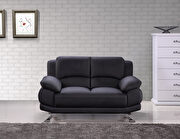 Black modern black leather loveseat by Beverly Hills additional picture 2