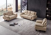 Beige modern black leather sofa by Beverly Hills additional picture 2