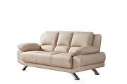 Beige modern black leather sofa by Beverly Hills additional picture 8
