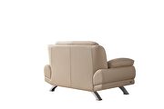 Beige modern black leather loveseat by Beverly Hills additional picture 2