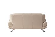 Beige modern black leather loveseat by Beverly Hills additional picture 3