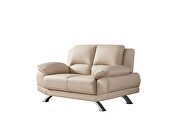 Beige modern black leather loveseat by Beverly Hills additional picture 8