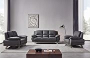 Gray modern black leather sofa by Beverly Hills additional picture 2