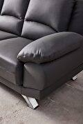 Gray modern black leather sofa by Beverly Hills additional picture 11