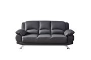 Gray modern black leather sofa by Beverly Hills additional picture 13