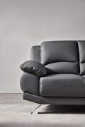 Gray modern black leather sofa by Beverly Hills additional picture 3