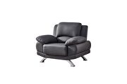 Gray modern black leather sofa by Beverly Hills additional picture 4