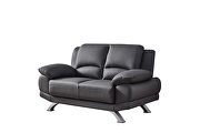 Gray modern black leather sofa by Beverly Hills additional picture 7