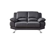 Gray modern black leather sofa by Beverly Hills additional picture 8