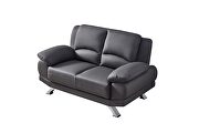 Gray modern black leather sofa by Beverly Hills additional picture 9